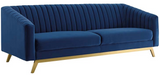 Lean Modern Performance Velvet Sofa Grey