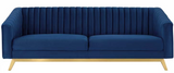 Lean Modern Performance Velvet Sofa Grey