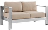 Modus Aluminum Outdoor Loveseat Grey