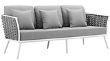 Lace Outdoor Aluminium Frame Sofa Grey