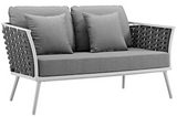 Lace Outdoor Aluminium Frame Love Seat Blue