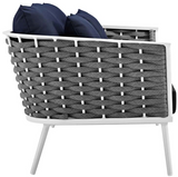 Lace Outdoor Aluminium Frame Love Seat Blue