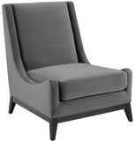 Darby Velvet Accent Chair Grey