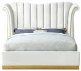Bloom Modern Bed Blue With Gold Base