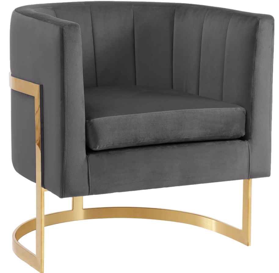 Celeste Modern Accent Chair Cream With Gold Base Interior