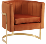 Celeste Modern Accent Chair Grey With Gold Base