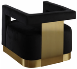 Boxy Modern Chair Pink With Gold Accents
