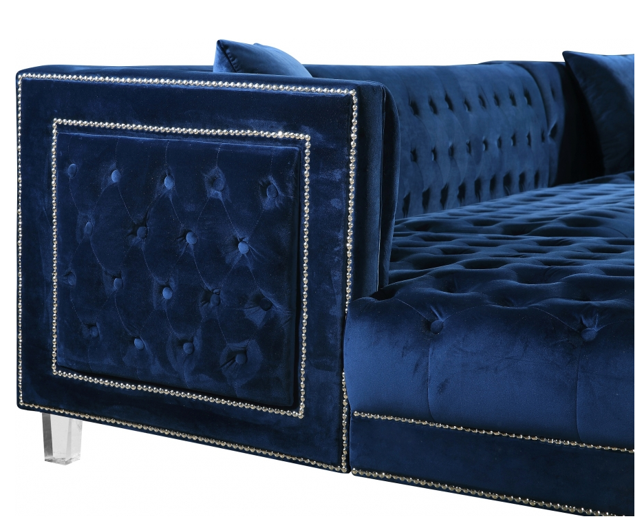 Modern blue sectional sofa deals