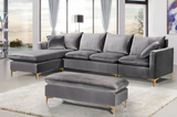 Damien Reversible Modern Sectional Blue