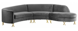 S Curve Modern Sectional Olive Green