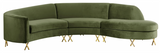 S Curve Modern Sectional Pink