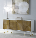Ferragamo Modern Storage Cabinet Gold and White