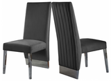 Valor Dining Chair S/2 Black/Chrome
