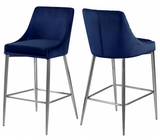 Capelli Counter Stool Chrome S/2 Blue