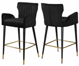 Cambridge Counter Stool S/2 Green With Black and Gold Base