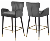 Cambridge Counter Stool S/2 Blush With Black and Gold Base
