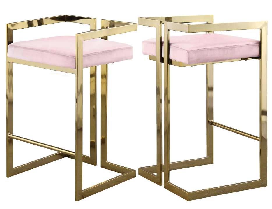 S 2 Givency Modern Counter Stool Pink Gold
