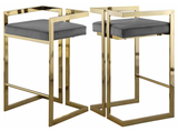 S/2 Givency Modern Counter Stool Black/Gold