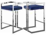 S/2 Givenchy Modern Counter Stool Black/Chrome