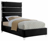 Tier Upholstered Modern Bed Grey