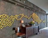 Gold Cup organic  Wall Art, Set of 20 Gold