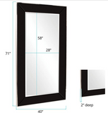Melrose Black Glass Leaner Mirror