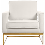 Helena Velvet Modern Accent Chair Cream