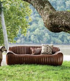 Channel Leather Sleek Sofa