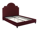 Prim Modern Queen Bed Maroon Performance Velvet