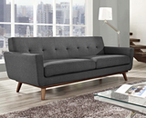 Ronald Mid Century Modern Sofa Dark Grey
