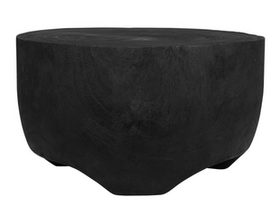 Scooped Wood Organic Modern Coffee Table Black
