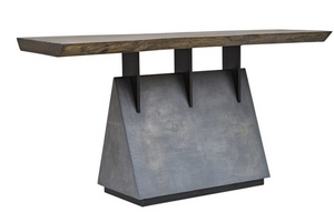 Threton Metal and Mahogany Wood Console Table