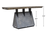 Threton Metal and Mahogany Wood Console Table