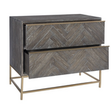 Lisbon Wood and Gold 2 Drawer Chest