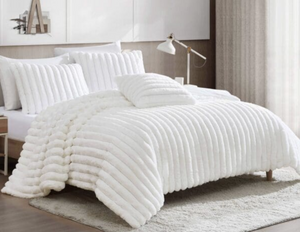 LeCorded 4pc Comforter Set White