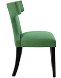 Green Upholstered Dining Chair with nailhead trim 
