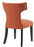 Orange Upholstered Dining Chair with nailhead trim 