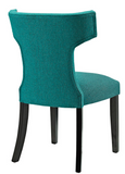 Teal Upholstered Dining Chair with nailhead trim 
