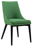 Green Mid Century Modern Dining Chair with tapered legs