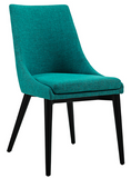 Teal Mid Century Modern Dining Chair with tapered legs