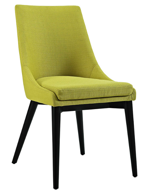 Wheatgrass Mid Century Modern Dining Chair with tapered legs