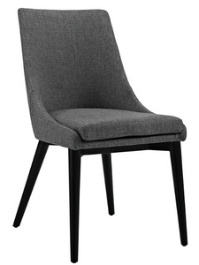 Grey Mid Century Modern Dining Chair with tapered legs