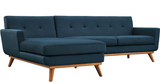Ronald Mid Century Modern Sectional Light Grey Left/Right Facing
