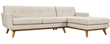 Ronald Mid Century Modern Sectional Light Grey Left/Right Facing