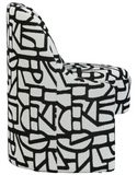 Kudu Slim Black and White Dining/Accent Chair