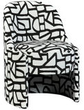 Kudu Slim Black and White Dining/Accent Chair