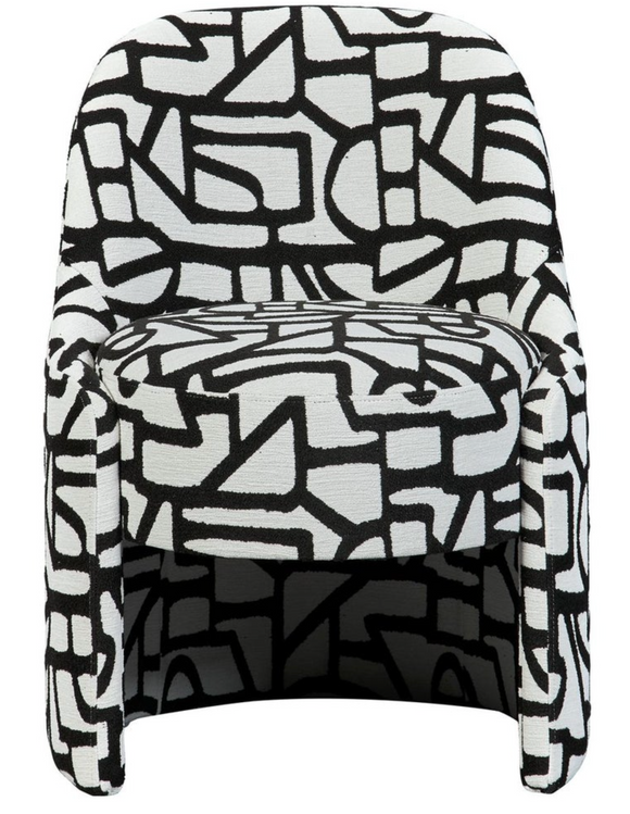 Kudu Slim Black and White Dining/Accent Chair