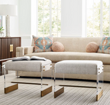 Bellvue Cream Acrylic and Gold Bench