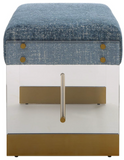 Bellvue Blue Acrylic and Gold Bench