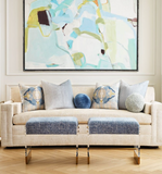 Bellvue Blue Acrylic and Gold Bench